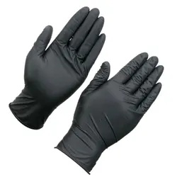 Gants de travail jetables en Nitrile, 10 à 100 pièces, pour la préparation des aliments, la cuisine, le nettoyage, imperméables, noirs 