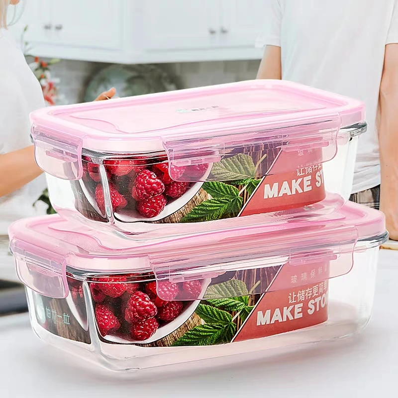 Портативный Здоровый стеклянный Ланч-бокс Bento коробки микроволновая посуда контейнер для хранения еды коробка для еды