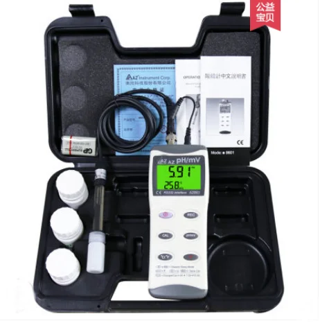 AZ8601 РН-метр воды РН-метр RS232 интерфейс разрешение 0.01PH/0.1C 0.1F/0.1mV
