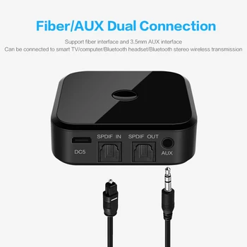 

Bluetooth 5.0 HD Audio Transmitter Receiver Supports 3.5mm AUX SPDIF Digital TV Wireless Adapter