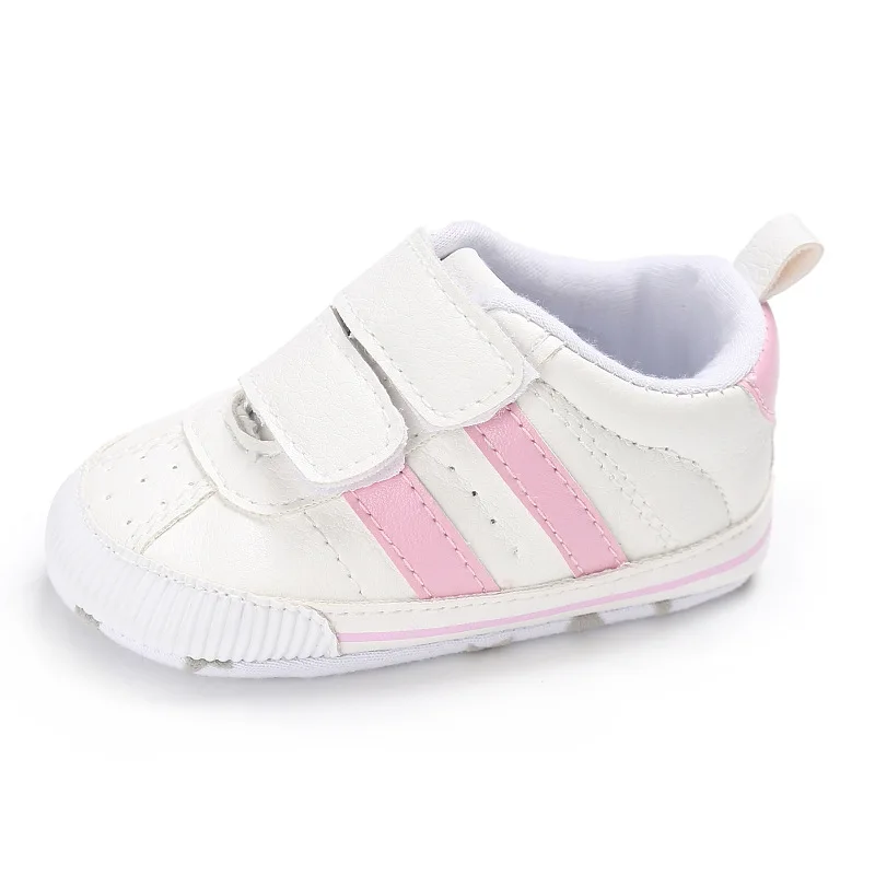 Детская обувь из искусственной кожи обувь спортивная, кроссовки для новорожденных, для маленьких мальчиков платье для девочек в полоску с рисунком обувь для новорожденных Мягкие носки с противоскользящим покрытием, не скользящая обувь - Цвет: D3