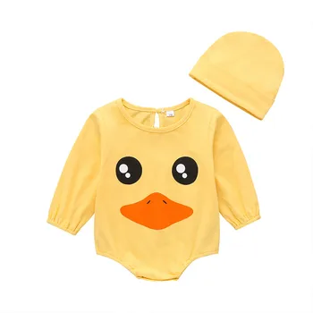 

COSPOT Baby Uniform Clothes Pure-colour Long-sleeved Yellow Duck Individuality Baby Ha Suit Uniform Clothes Outside 35