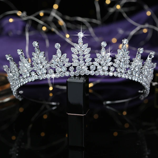 white gold Тиары и короны HADIYANA изысканные женские свадебные аксессуары для волос модные вечерние аксессуары BC5522 Sombreros Corona Princesa - Окраска металла: white gold
