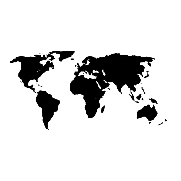 

19.2CM*9.7CM World Map Design Removable Decal Vinyl Black/White Car Sticker Automobile Motorcycles for Mercedes Benz W203 W204