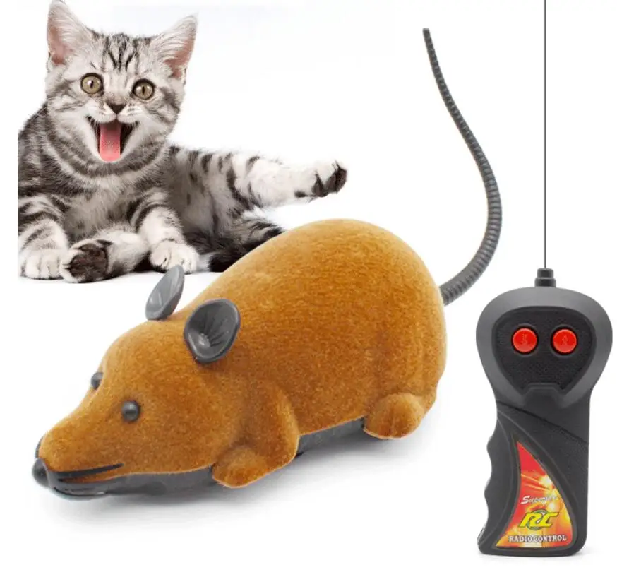 Милые игрушки Беспроводная электрическая мышь на дистанционном управлении мышь Пульт дистанционного управления Домашние животные забавная игровая мышь кошка котенок играющая игрушка детский подарок для домашних животных