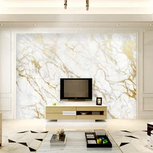 Настенные обои на заказ без стоек, золотой шелк, белый мрамор, домашний декор, обои для гостиной, спальни, фон