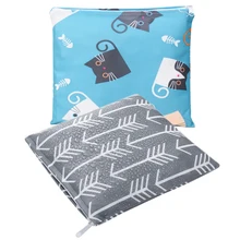 Водонепроницаемая многоразовая влажная сумка с принтом, карманные сумки для подгузников, дорожные сумки для влажной сушки, Мини размер, сумка для подгузников 20x20 см