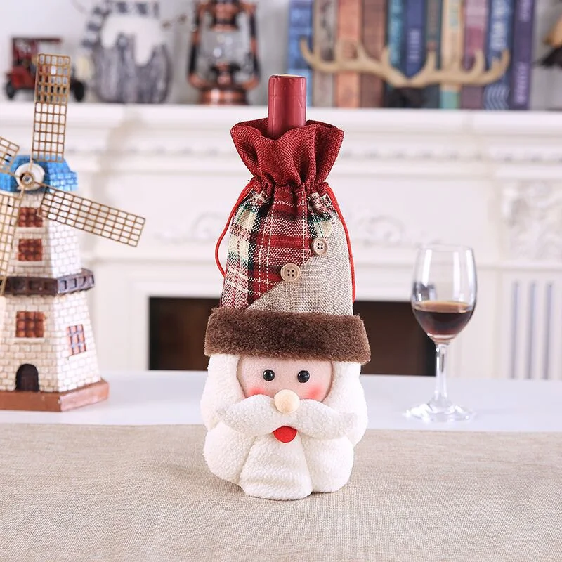 Рождественский Декор для бутылки вина, набор Санта-Клаус, снеговик для бутылки, покрытие для бутылки, кухонный декор для обеденного стола, Рождественское украшение, новинка, Рождество - Цвет: U 32x16cm