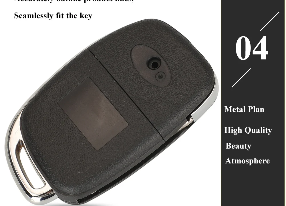 Keyforkess 10 pezzi Flip Shell chiave auto remota per Hyundai Santa Fe Creta Elantra Verna Solaris IX25 IX35 IX45 HB20 lama orizzontale - H7898d31128574467bb69bdfd23c7af3fK