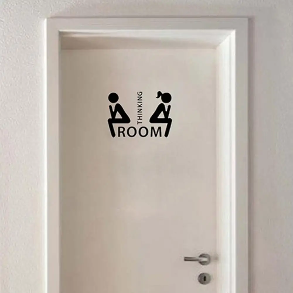 WC Toilet Entrance Sign Door Stickers For Public Place Home Decoration Creative Pattern Wall Decals Diy Funny Vinyl Mural Art | vinyl stickers,toilet stickers