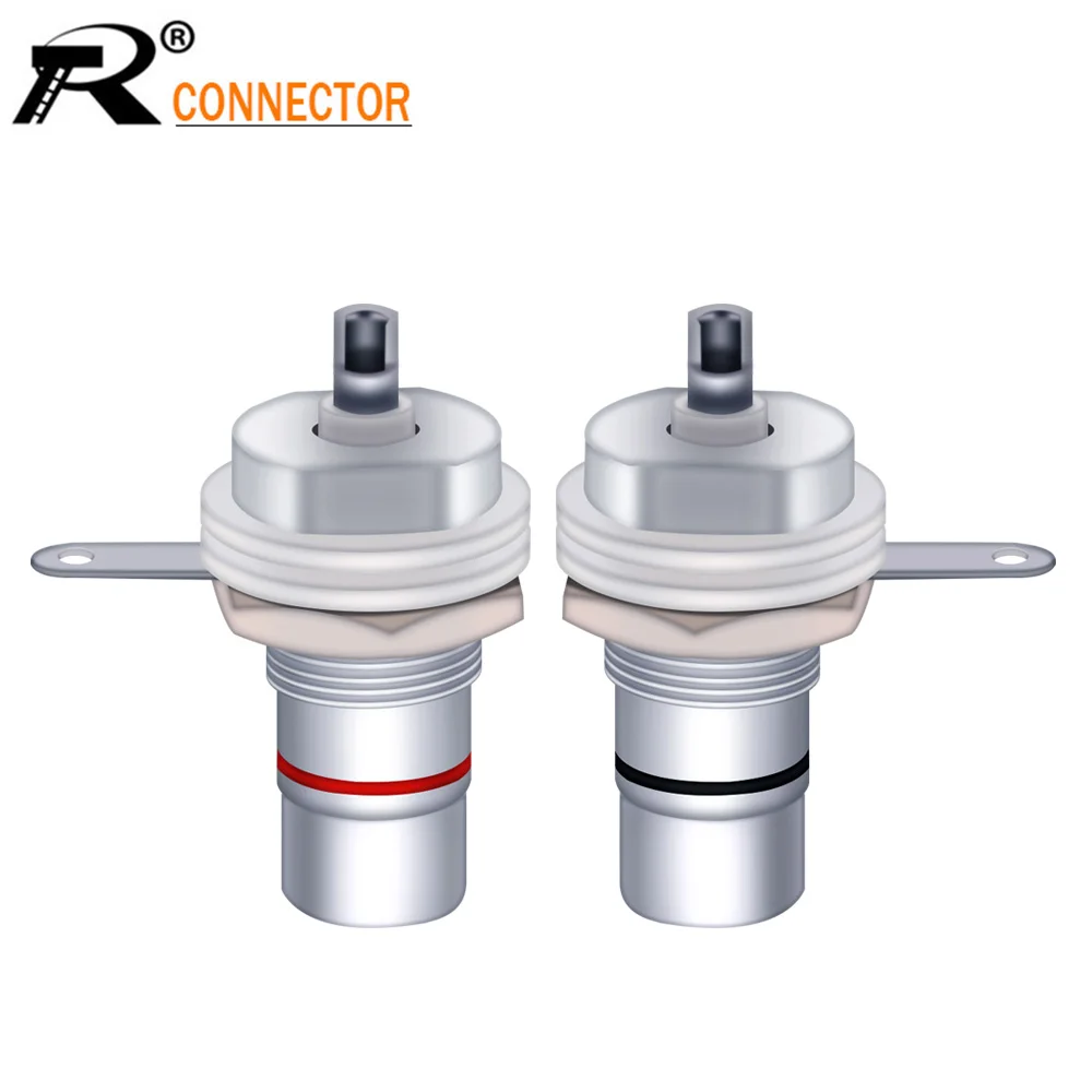 2Pcs/1 Paio Di Alta Qualità Rhodium Di Rame Cmc Rca Terminale Femmina Martinetti Presa Av Audio Video Rca Filo Connettore