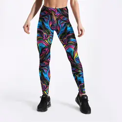 Летний хит продаж Новый стиль Красочный цифровой принт женские облегающие брюки Капри напрямую от производителя продажа Lgs-4072