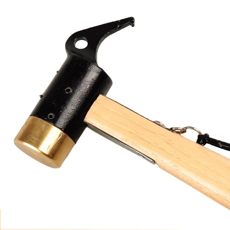 

Outdoor Camping Brass Hammer tong lang tou Tent Nail Hammer-Replacement Life-Saving Tool Nail Extractor