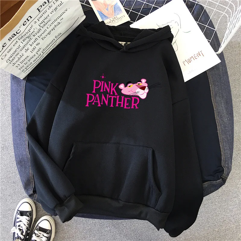 Толстовки корейские женские осенние зимние пальто пара Рубашка розовая пантера кофты Harajuku забавная кавайная одежда M-XXL