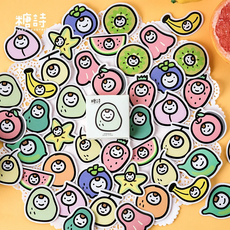 

Kawaii fruit cap Bullet Journal Decorative box Stickers set Scrapbooking Stick Label Diary Stationery Album