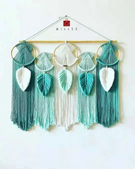 

100%Cotton hand woven cotton rope DIY gradation feather tapestries bohemian decoration nordic homestay decoration dream catcher
