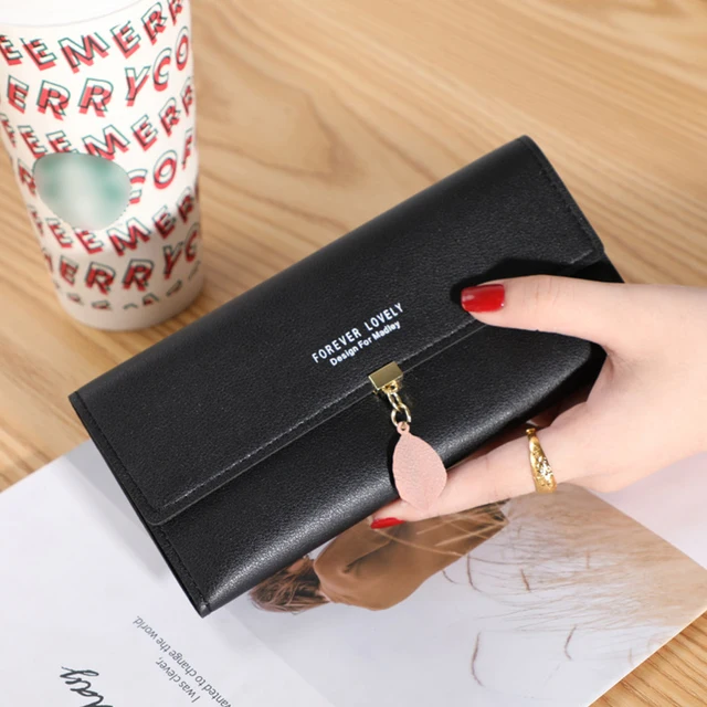 Long Women's Wallet Female Purses Tassel Card Holder Wallets Female PU Leather Clutch Money Bag Pu Leather Wallet Style 3--Color 18