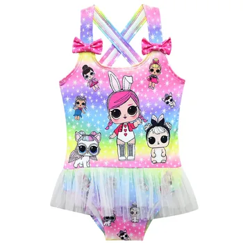 

L.O.L Surprise! Doll Girls Toddler Swimsuit Cartoon Print Bathing Suit Kids Lol Swimwear for Baby Bikini One Piece Beach Wear