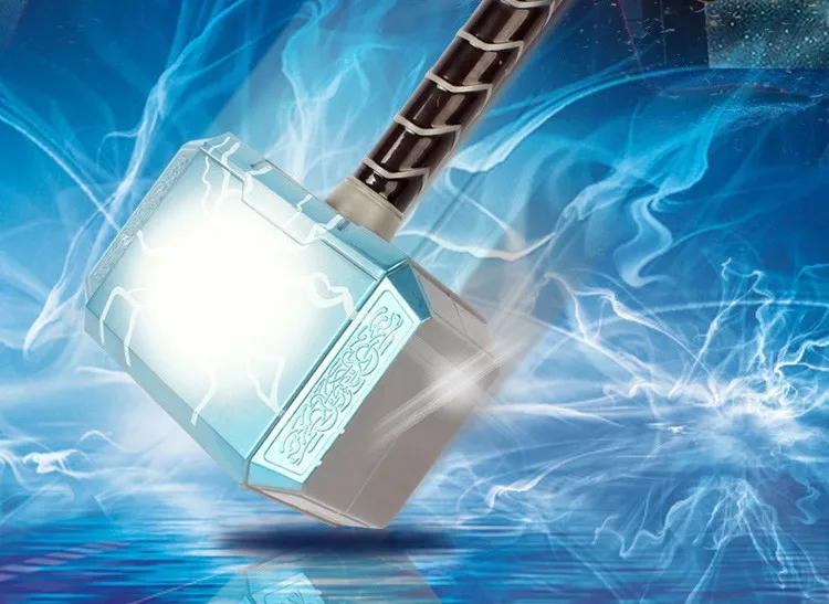 Child Cosplay The Avengers 2 Thor LED light luminous sounding Helmet Weapon hammer quake model toy Costume party gift