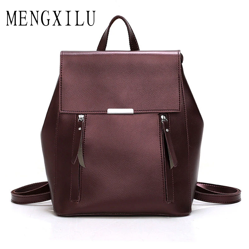 

Luxury Backpacks Women Bags Designer 2019 High Quality Simple Vintage Leather Anti-theft Travel BacHigh School Bags for Teenage