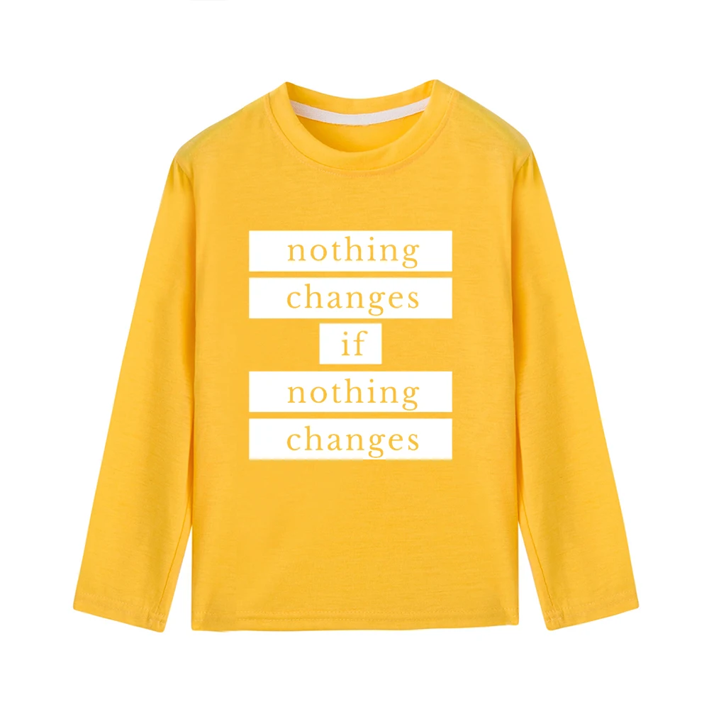 Nothing Changes If Nothing Changes Toddler Fashion Design Baby Kids Girls Bow Long Sleeve Tops Outfits Clothes Boys Tops Tee - Цвет: 42C8-KLTYE-