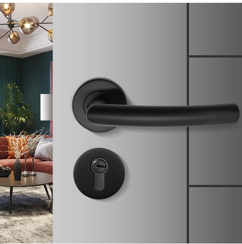 LH1007-Black-Color-Stainless-Steel-Half-Dummy-Door-Knob-For-Interior-Door-Lever-Brushed-Nickel-Door-Handle_11