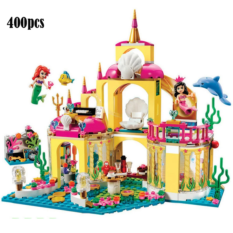 

2020 MG123 classic mermaid Princess undersea palace Building Model building block girl toys suit Children toys Gift