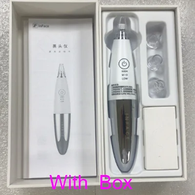 With box Xiaomi InFace электрический прибор для удаления черных точек вакуумное всасывание дермабразия акне пилинг для пор лица чистый уход за кожей лица Красота Инструменты - Цвет: With box