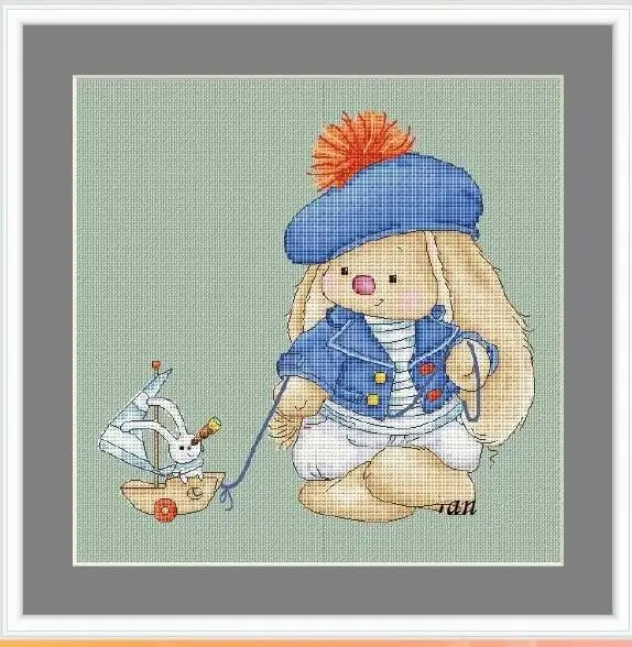 

FF MM Gold Collection Counted Cross Stitch Kit Cross stitch RS cotton with cross stitch Bonnie Rabbit - Sailor