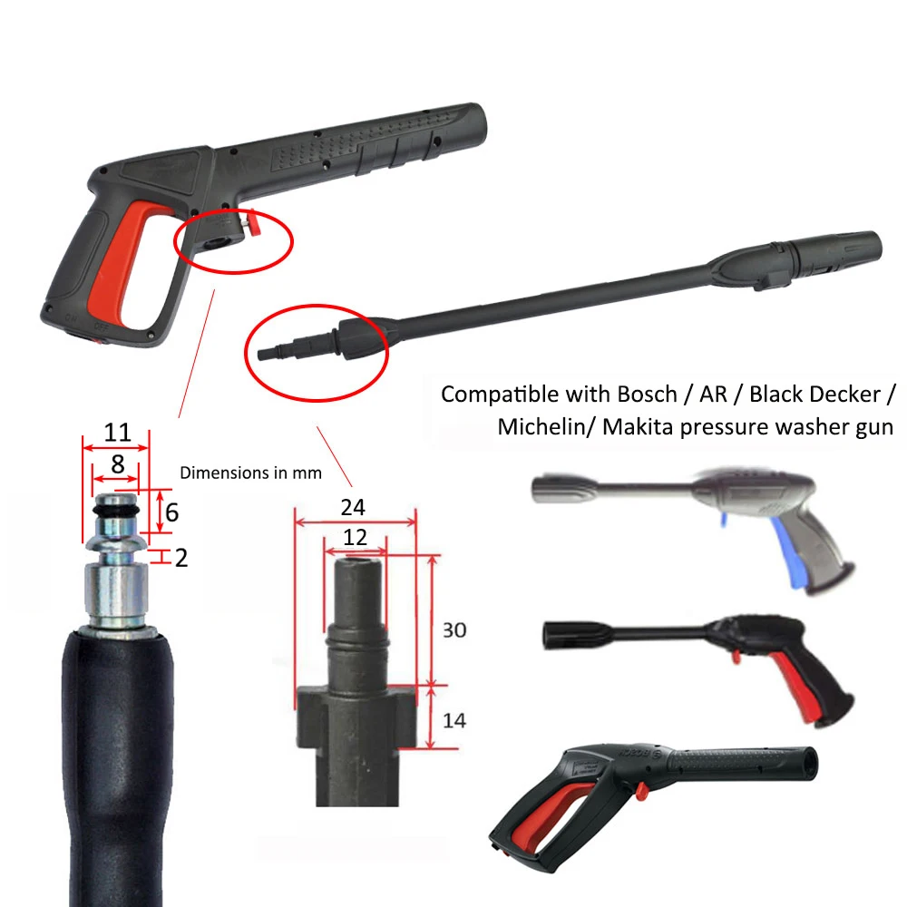 Car Washer Jet Water Gun Nozzle 