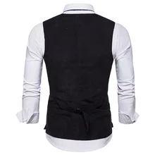 Men's Corduroy Single Breasted Waistcoat Men's Suit Vest