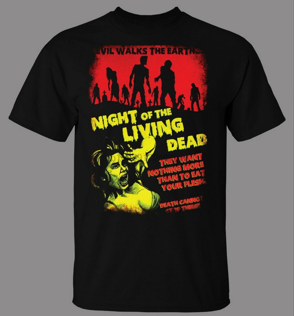 Night Of The Living Dead T-Shirt - Direct From Stockist Cotton Large Size Tops Tee Shirt |