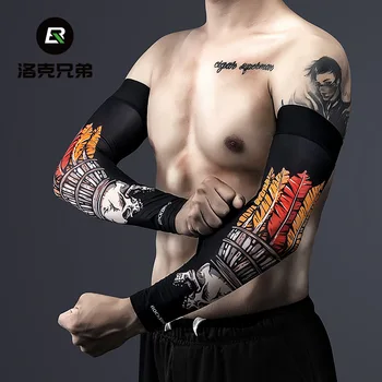 

Rock brothers sunscreen sleeve flower arm cool sleeve driving sleeve motorcycle riding arm protector men and women arm cover