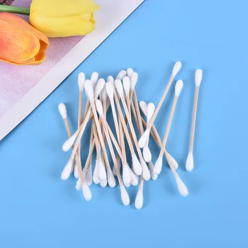 

100pcs/ Pack Double Head Cotton Swabs Women Makeup Buds Tip For Medical Wood Sticks Nose Ears Cleaning Health Care Tools