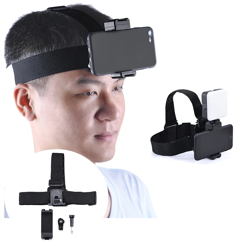Mobile Phone Headband Holder Mount Clip for Smartphone Gopro Action Camera Iphone 12 11 Sumsung Volg Live Video Accessories - ANKUX Tech Co., Ltd