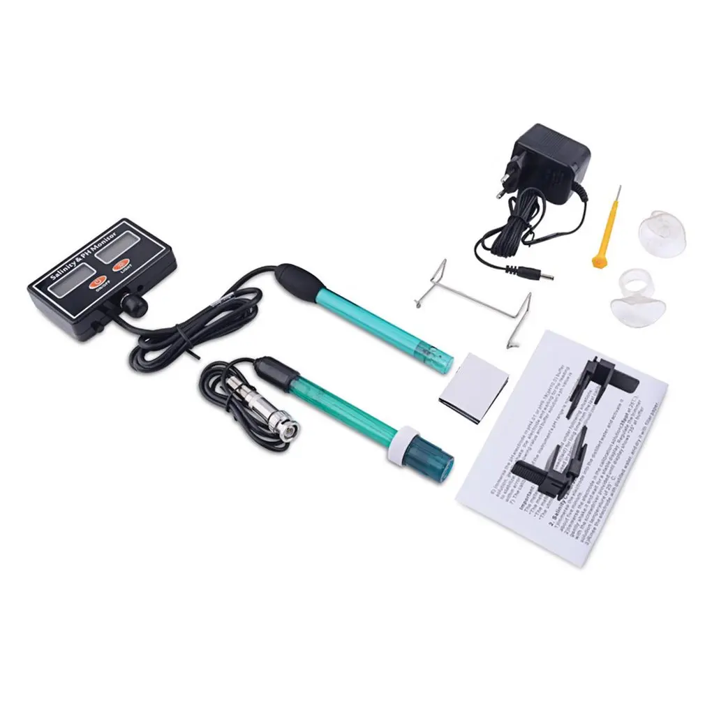 

PH & Salinity Monitor 2 in 1 pH Meter&Salinity Tester Water Tester Water Quality Measurement Tools for Aquarium Pool Spa