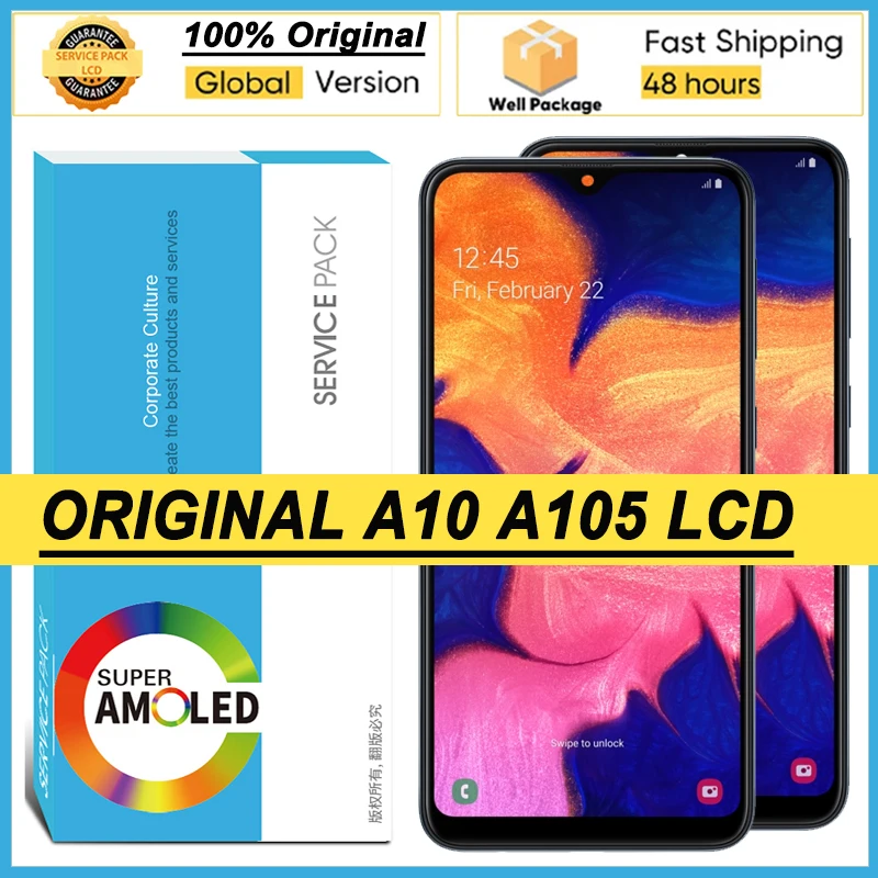 10 шт. оригинальный 6 2 &quotAMOLED дисплей для Samsung Galaxy A10 A105 A105F SM-A105F Полный ЖК-дисплей