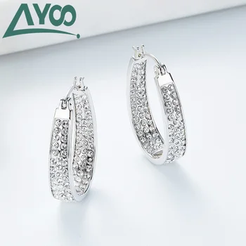 

AYOO High Quality Silver Bright Curved Female Earrings