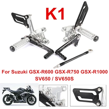 

CNC Motorcycle Footrest Footpegs Foot Peg Pedal Rearset Silver Style For Suzuki SV650 SV650S GSX-R600 GSX-R750 GSX-R1000 K1 D40