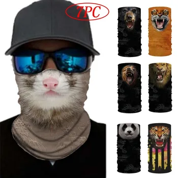 

Bike Half Face Mask Skull Breathable Anti-Uv Windproof Cycling Facemask Neck Bicycle Snowboard Ski Balaclava Mask Animal Print