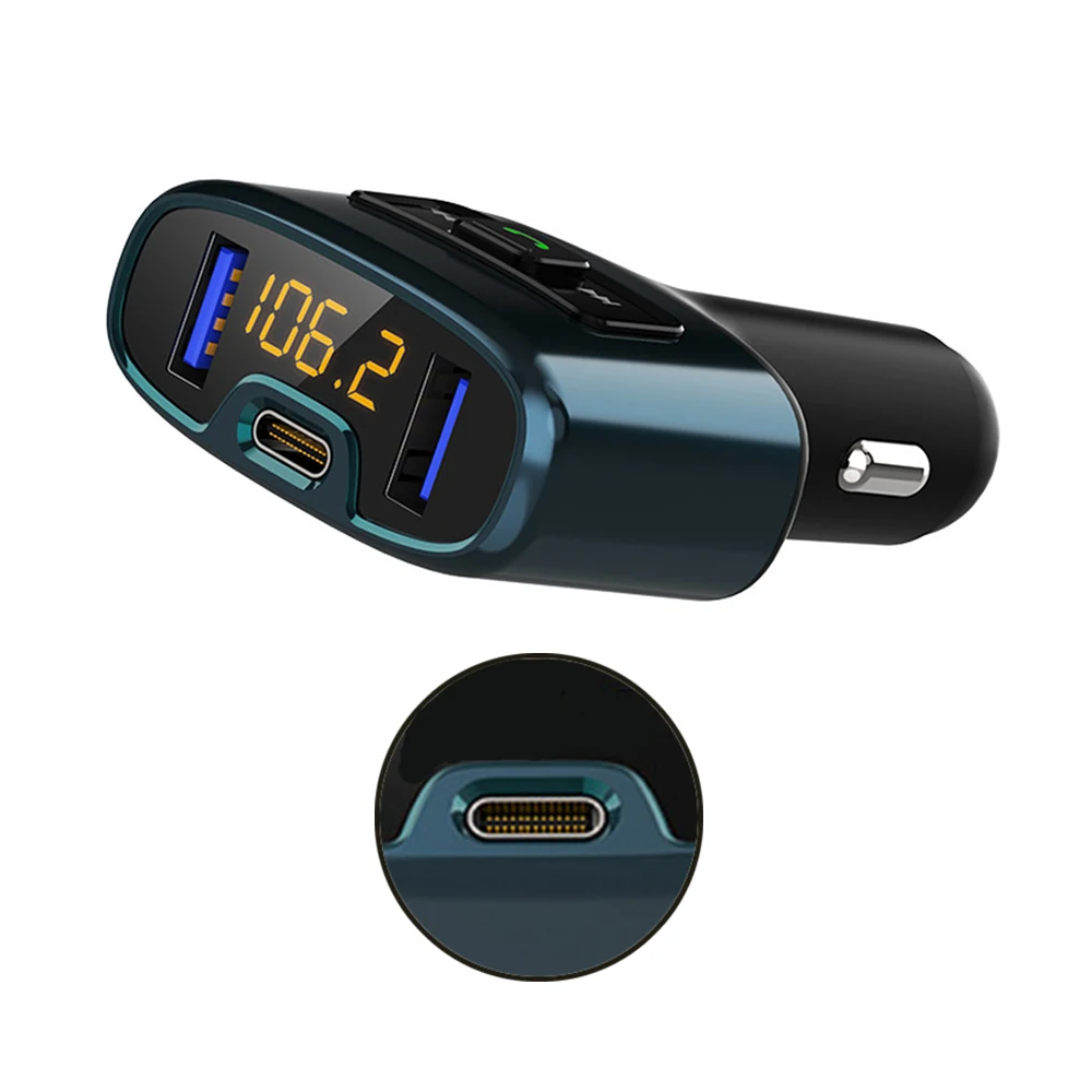 

Bluetooth Car Hands Free Fm C52 Transmitter Mp3 Player TYPE-C Charge 2 USB Charge
