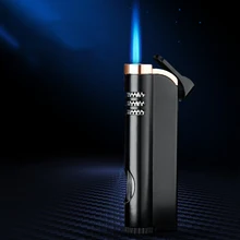 Мини металлический фонарь-зажигалка, турбо-зажигалка, многоцветная газовая зажигалка, зажигалка для сигар, аксессуары для курения, гаджеты для мужчин