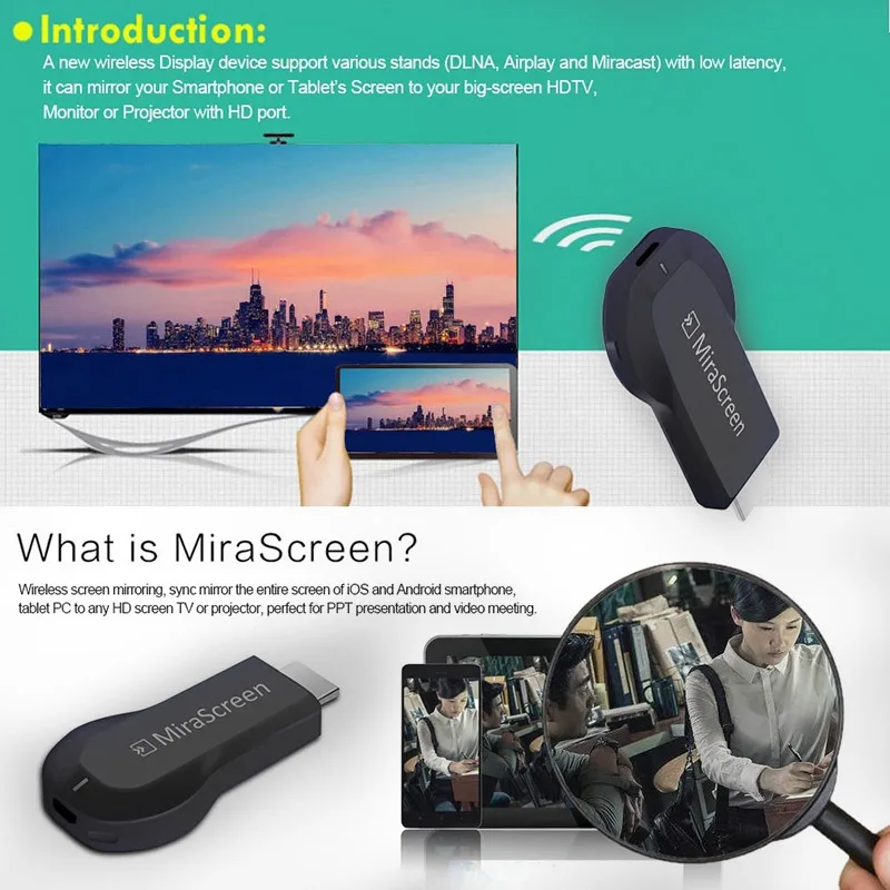 2 4G 4K Miracast Беспроводная DLNA AirPlay HDMI ТВ флешка Wifi Дисплей Dongle приемник для IOS Android ПК HD