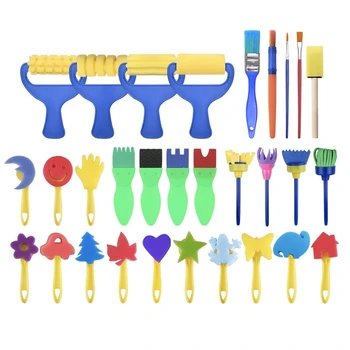 

Children's Art Painting Set Kids Art & Craft 30 Pieces Sponge Painting Brushes Kids Painting Kits Early DIY