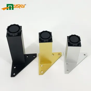 

Aluminum alloy adjustable square gold black bathroom cabinet cabinet bed leg heightening adjustment foot
