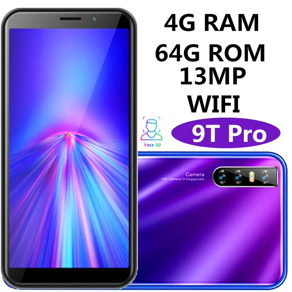 Четырехъядерный Смартфон 9T Pro, 4 Гб ОЗУ, 64 Гб ПЗУ, 6,0 дюймов, 13 МП, разблокированные мобильные телефоны android celulares, глобальная версия WCDMA