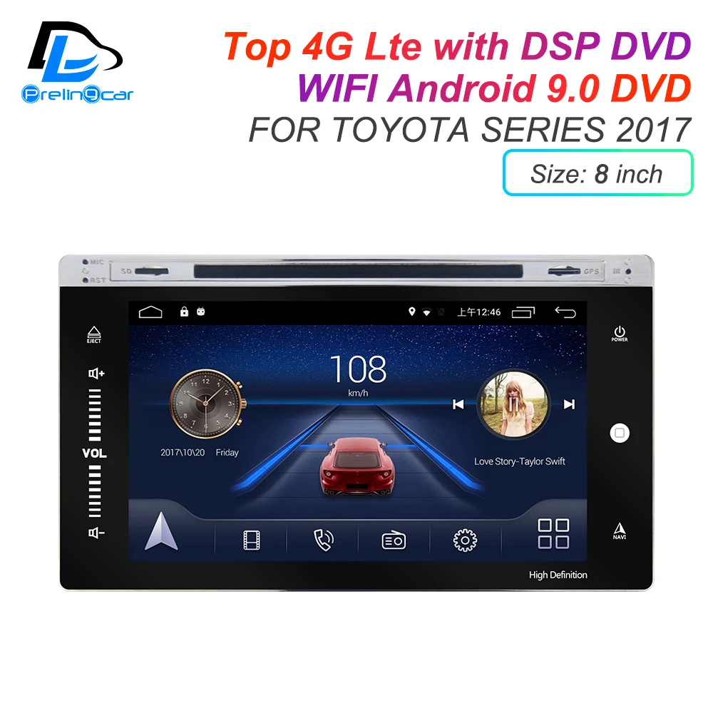 Android 9,0 DSP 4G Lte мультимедийный dvd-плеер для TOYOTA универсальный RAV4 COROLLA подголовник монитор Радио Стерео навигационная система