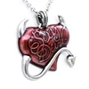 New retro gothic red heart demon pendant necklace men women chain necklace biker punk necklace pendant jewelry gift wholesale ► Photo 2/6