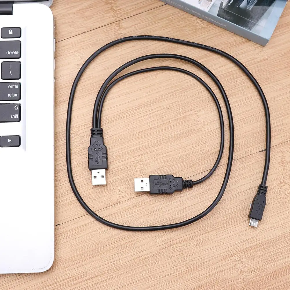 Двойной USB 2 0 Тип A кабель в 1 Micro B Дата шнур для 5 дюймового мобильного жесткого