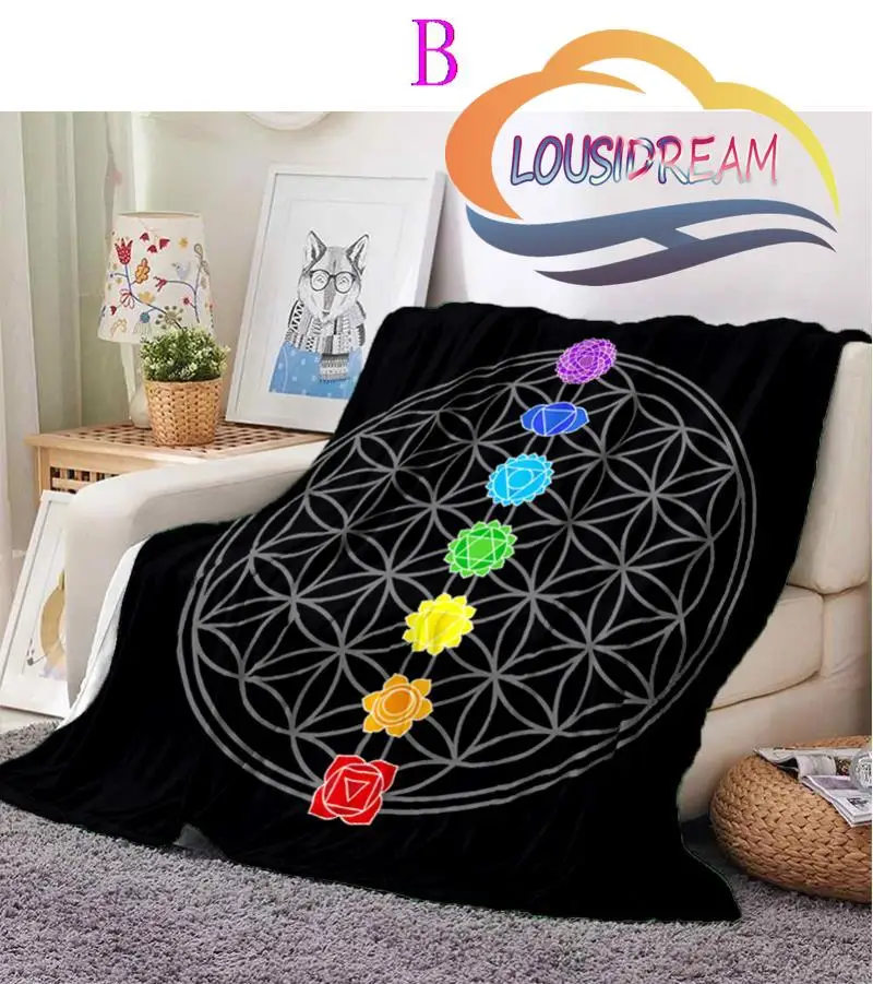 

Sacred Planet Geometry Atomite Flower of Life Flannel Warm and Soft Plush Sofa Bed Blanket throw blanket blanket for picnic